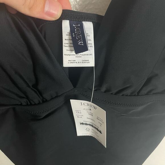 J Crew Ruched Plunging V Neck One Piece Swimsuit US Women's S New - Picture 3 of 6